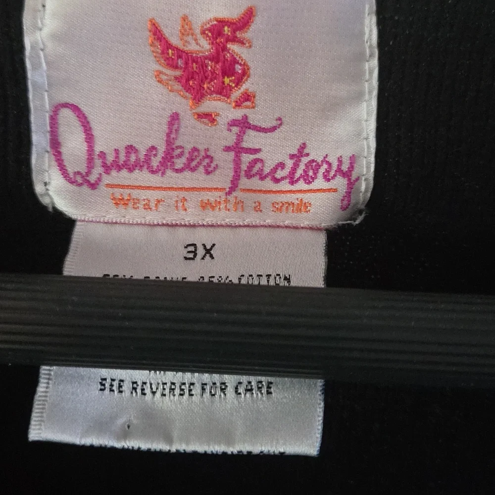Quacker Factory Festive Black V-Neck Sweater - Picture 3 of 5